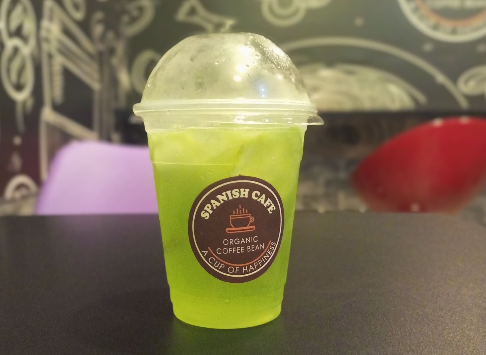 A colorful mocktail drink